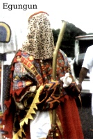 A character from the Afrikan ancestral celebrations called Egungun